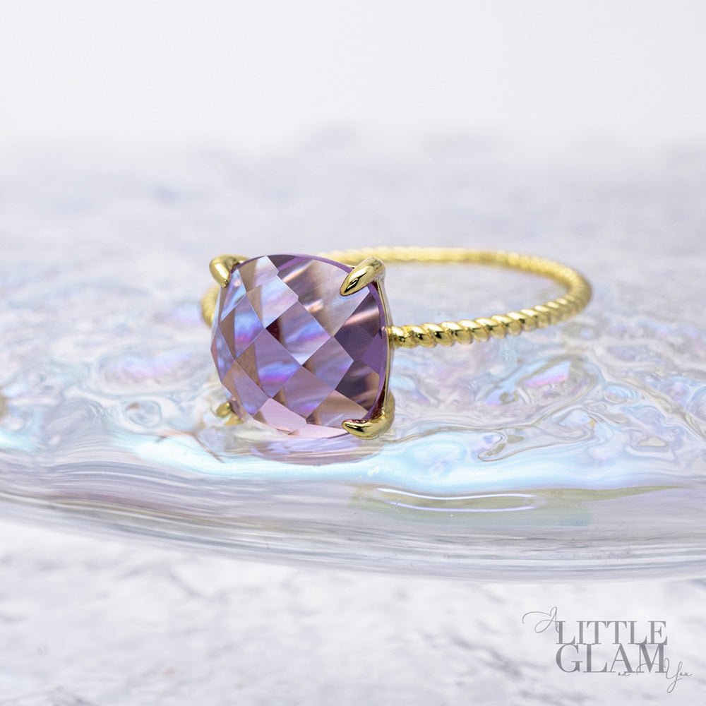 Delicate Cushion Amethyst Ring Amethyst