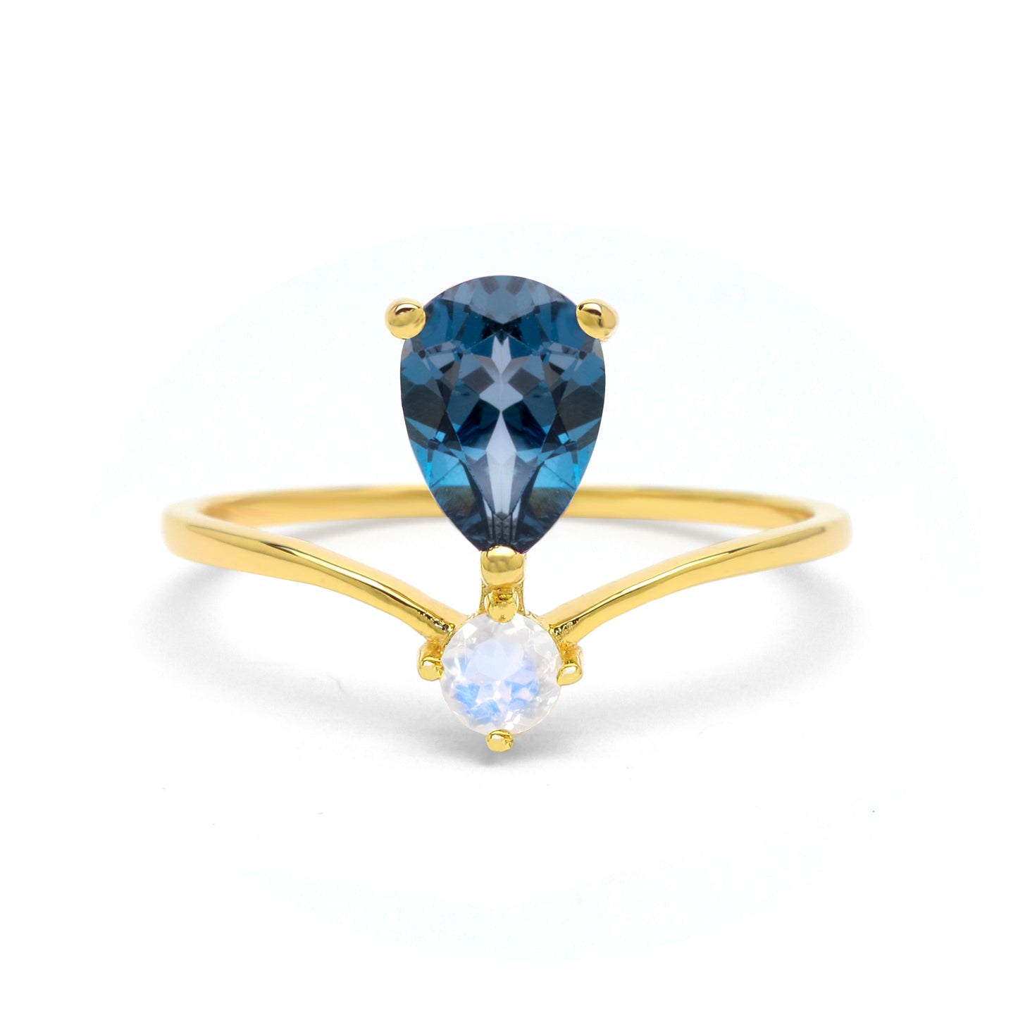 London Blue Topaz Ring  - Elegant Teardrop