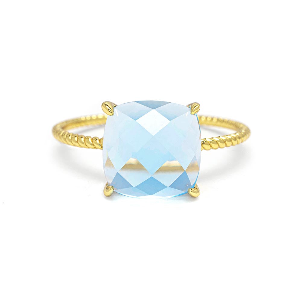 Delicate Cushion Blue Topaz Ring Blue Topaz