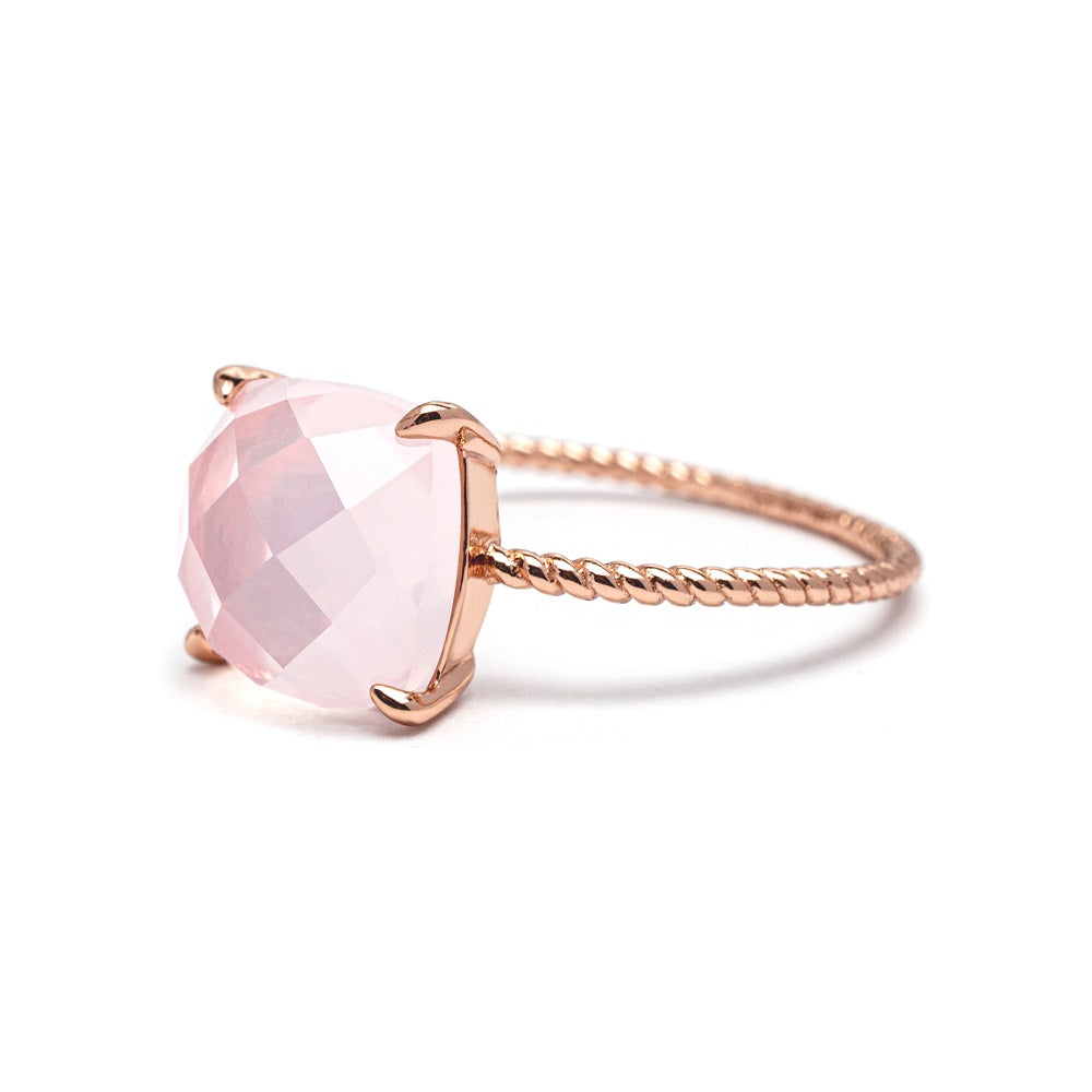 Delicate Cushion Rose Quartz Ring Rose Quartz