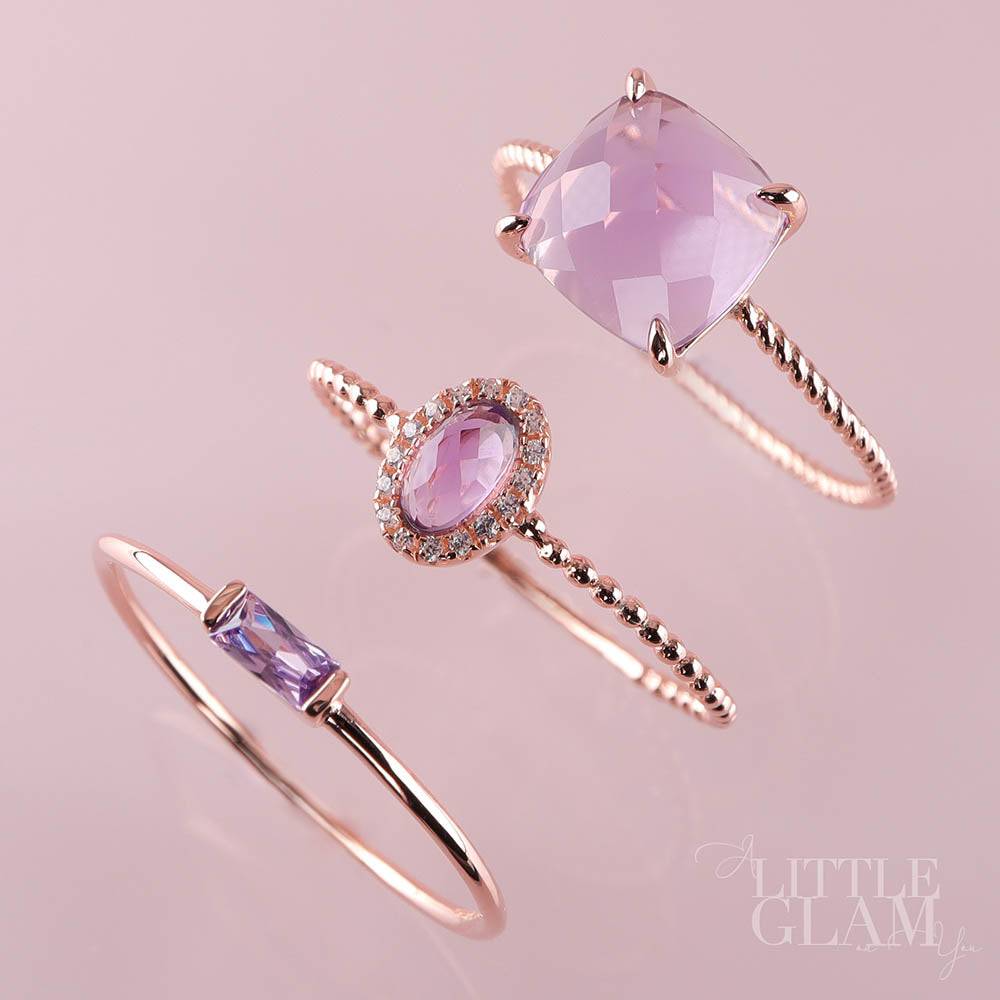 Delicate Cushion Amethyst Ring Amethyst
