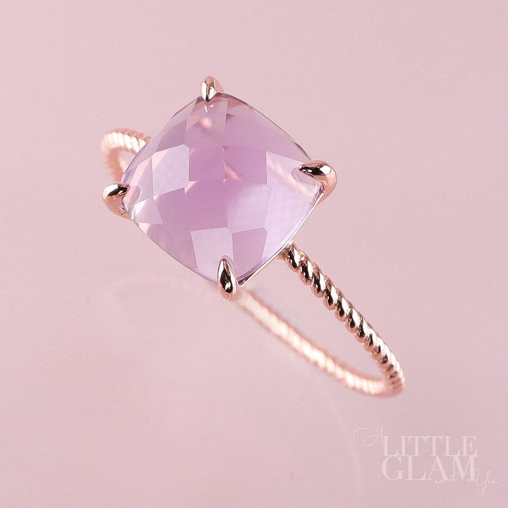 Delicate Cushion Amethyst Ring Amethyst