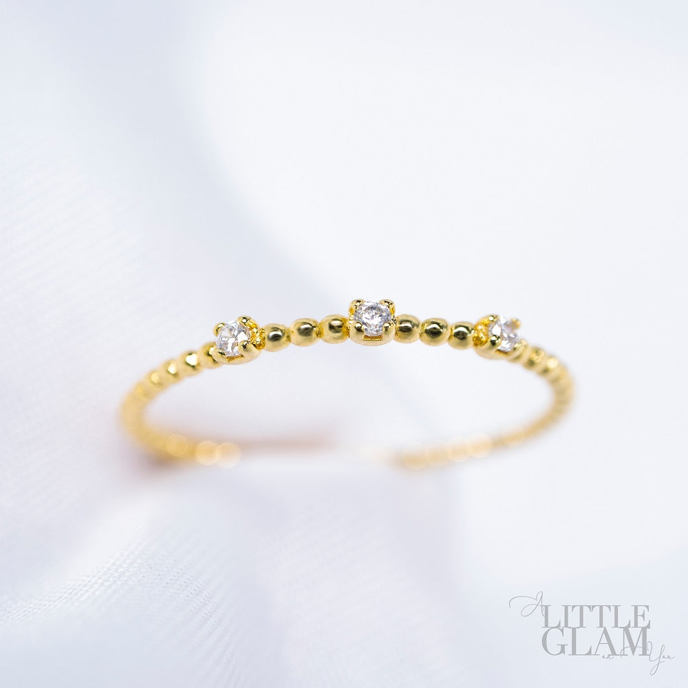 Triple Lights White Topaz Ring White Topaz