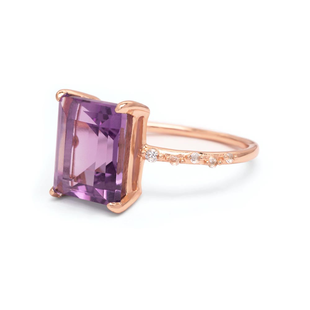 Starlight Baguette Amethyst Ring Amethyst & White Topaz