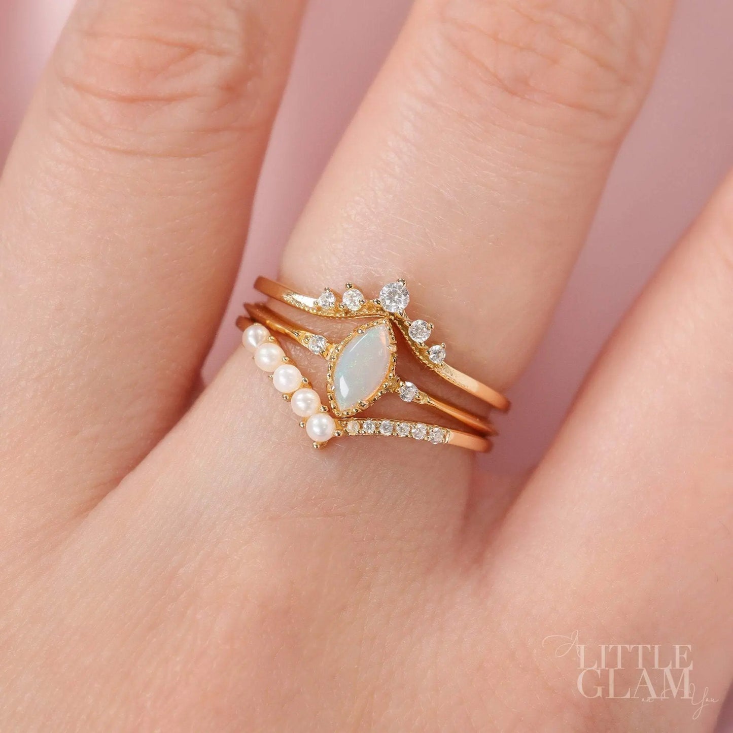 Opallos Marquise Opal Ring Australian Opal