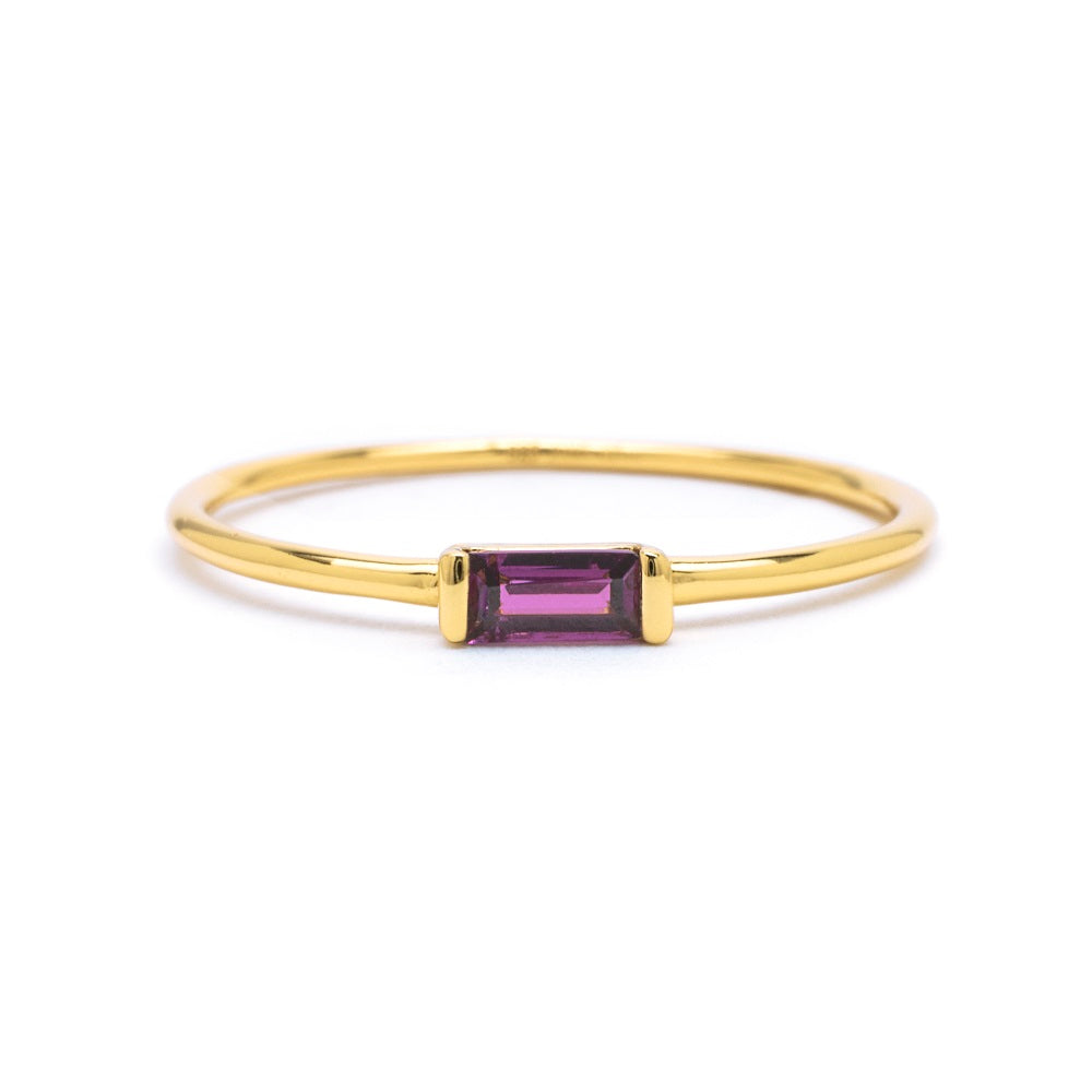 Delicate Baguette Pyrope Ring Garnet
