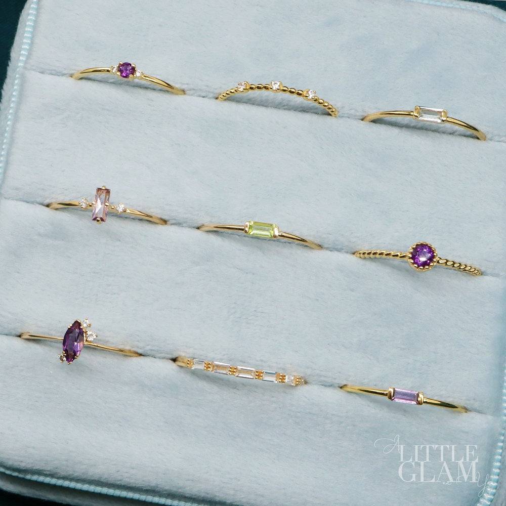 Solitaire Amethyst Twist Ring Amethyst