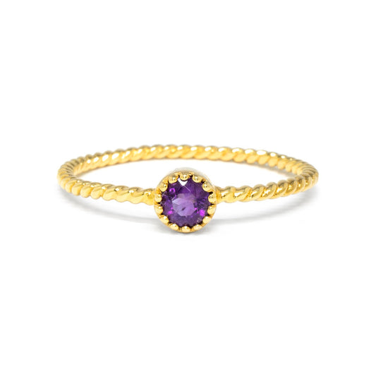 Solitaire Amethyst Twist Ring Amethyst