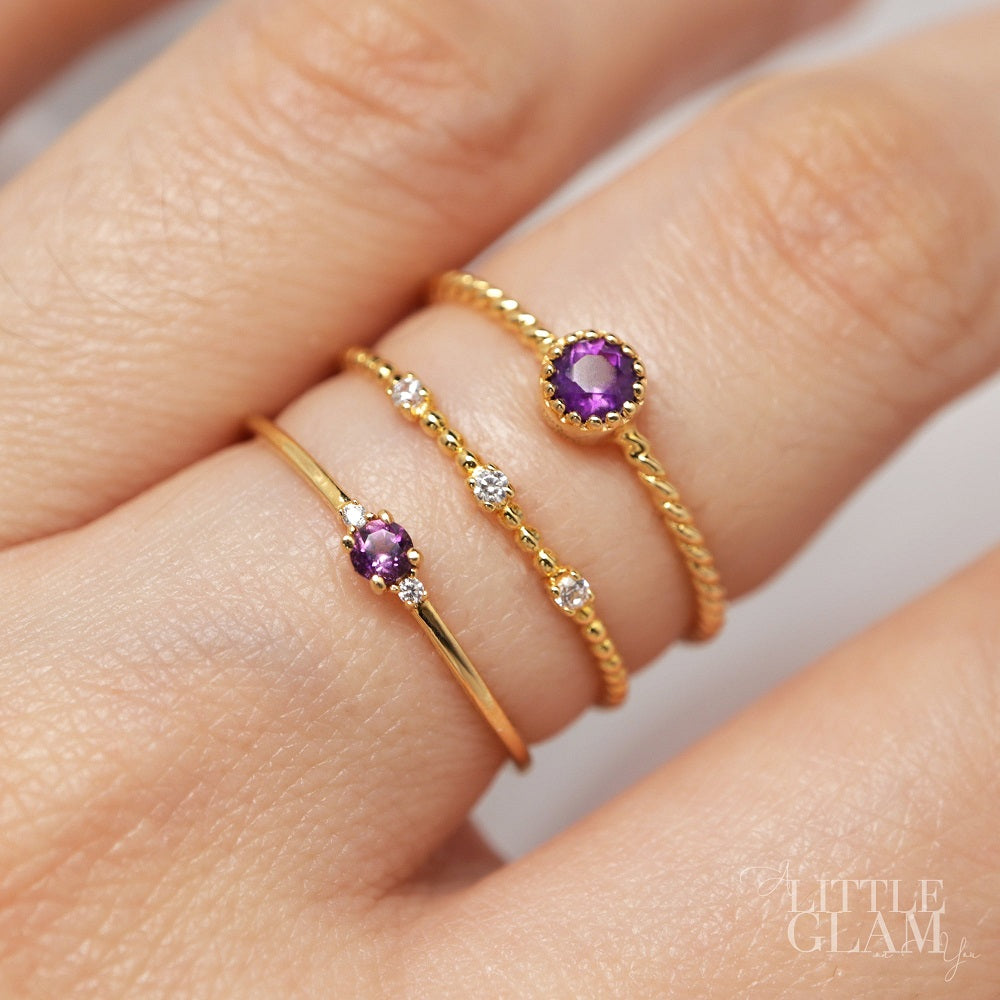 Dainty Gold Ring Set Little Glam Jewelry
